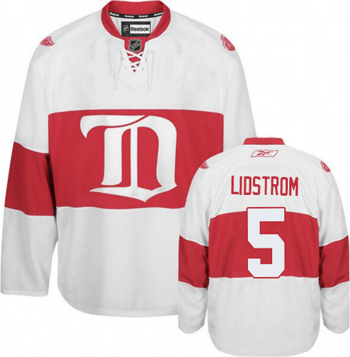 Men's Reebok Detroit Red Wings #5 Nicklas Lidstrom Authentic White Third NHL Jersey