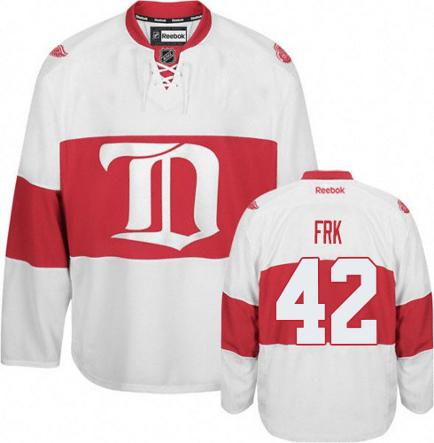 Women's Reebok Detroit Red Wings #42 Martin Frk Authentic White Third NHL Jersey