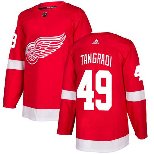 Men's Adidas Detroit Red Wings #49 Eric Tangradi Authentic Red Home NHL Jersey