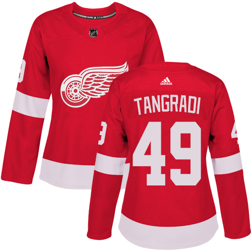 Women's Adidas Detroit Red Wings #49 Eric Tangradi Premier Red Home NHL Jersey