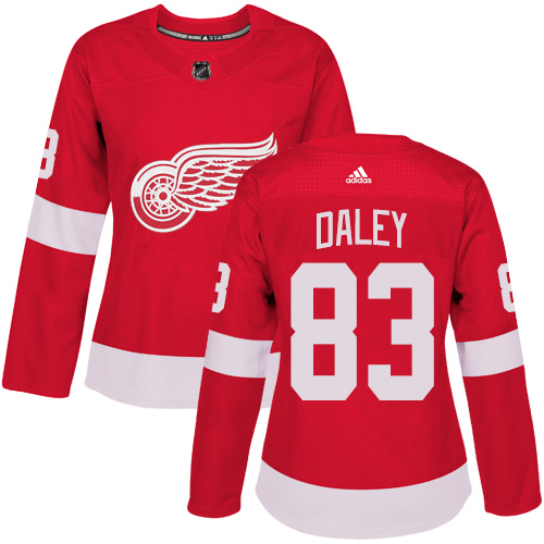 Women's Adidas Detroit Red Wings #83 Trevor Daley Premier Red Home NHL Jersey