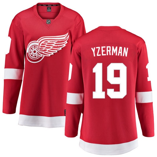 Women's Detroit Red Wings #19 Steve Yzerman Authentic Red Home Fanatics Branded Breakaway NHL Jersey