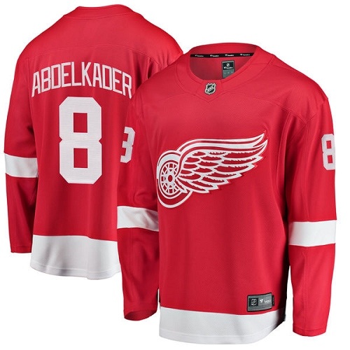 Youth Detroit Red Wings #8 Justin Abdelkader Authentic Red Home Fanatics Branded Breakaway NHL Jersey