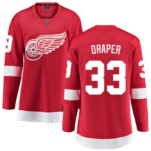 Women's Detroit Red Wings #33 Kris Draper Authentic Red Home Fanatics Branded Breakaway NHL Jersey