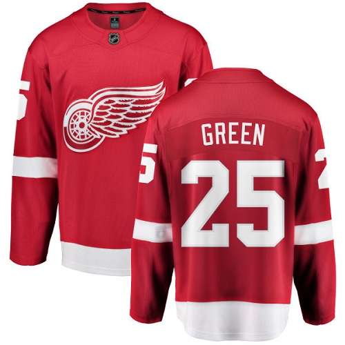Youth Detroit Red Wings #25 Mike Green Authentic Red Home Fanatics Branded Breakaway NHL Jersey