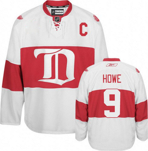 Men's Reebok Detroit Red Wings #9 Gordie Howe Premier White Third NHL Jersey