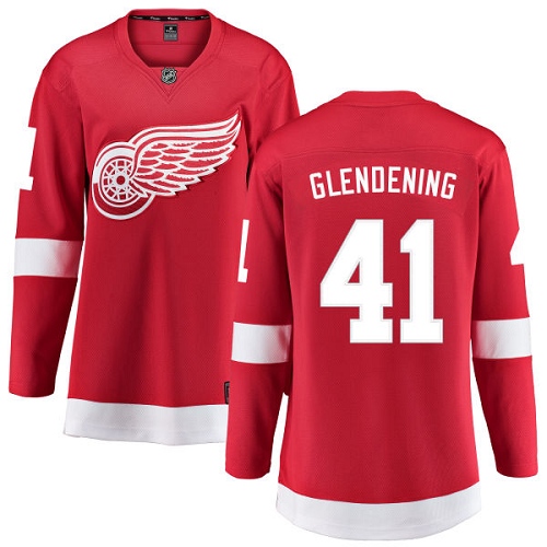 Women's Detroit Red Wings #41 Luke Glendening Authentic Red Home Fanatics Branded Breakaway NHL Jersey