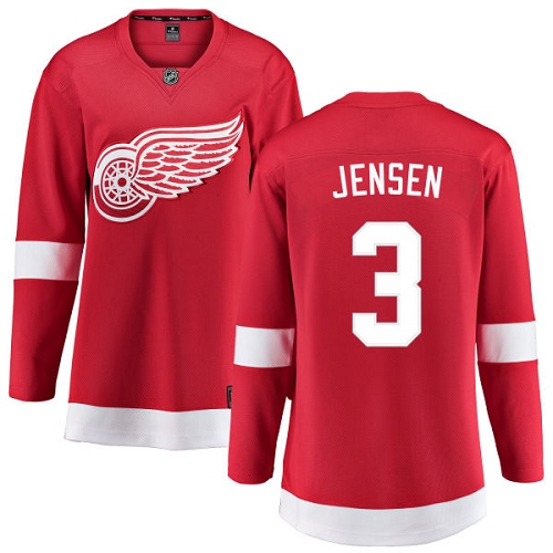 Women's Detroit Red Wings #3 Nick Jensen Authentic Red Home Fanatics Branded Breakaway NHL Jersey
