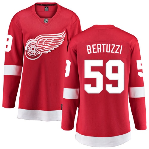 Women's Detroit Red Wings #59 Tyler Bertuzzi Authentic Red Home Fanatics Branded Breakaway NHL Jersey
