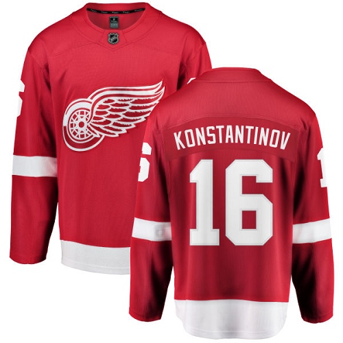 Men's Detroit Red Wings #16 Vladimir Konstantinov Authentic Red Home Fanatics Branded Breakaway NHL Jersey
