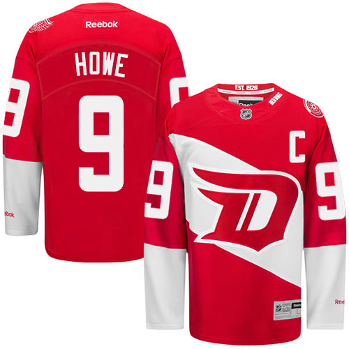 Men's Reebok Detroit Red Wings #9 Gordie Howe Premier Red 2016 Stadium Series NHL Jersey