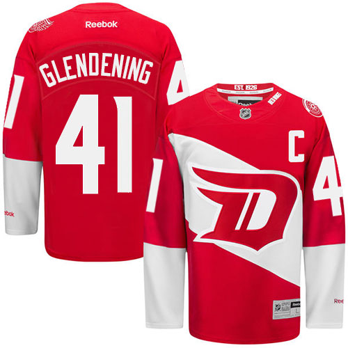 Men's Reebok Detroit Red Wings #41 Luke Glendening Premier Red 2016 Stadium Series NHL Jersey
