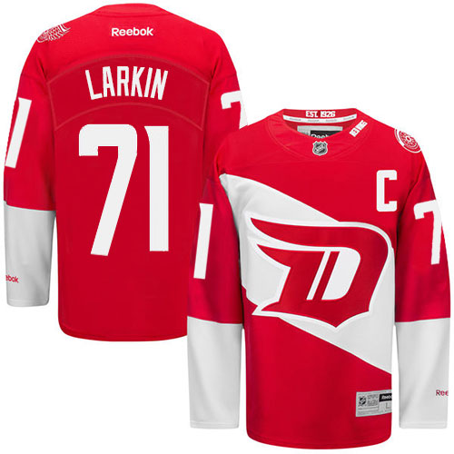 Men's Reebok Detroit Red Wings #71 Dylan Larkin Authentic Red 2016 Stadium Series NHL Jersey