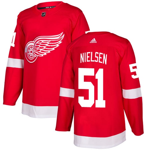 Men's Adidas Detroit Red Wings #51 Frans Nielsen Premier Red Home NHL Jersey