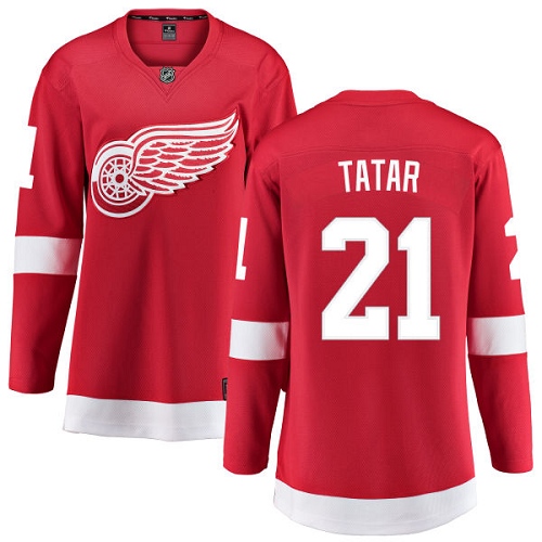 Women's Detroit Red Wings #21 Tomas Tatar Authentic Red Home Fanatics Branded Breakaway NHL Jersey