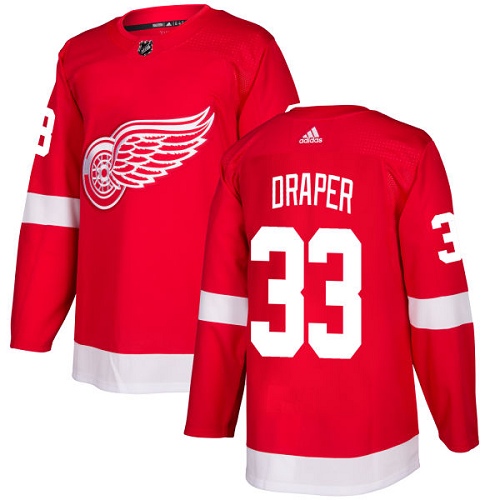 Men's Adidas Detroit Red Wings #33 Kris Draper Authentic Red Home NHL Jersey
