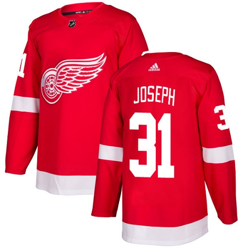 Men's Adidas Detroit Red Wings #31 Curtis Joseph Authentic Red Home NHL Jersey