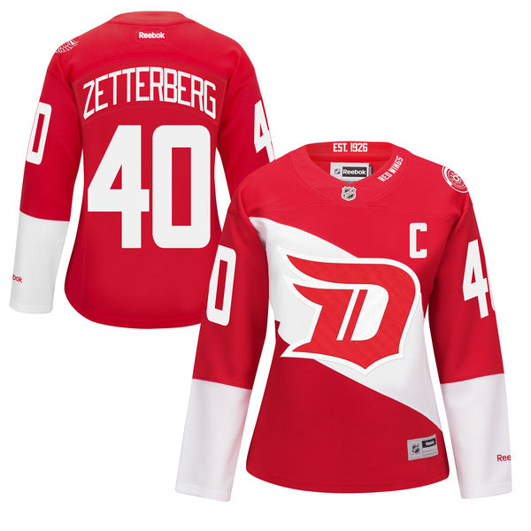 Women's Reebok Detroit Red Wings #40 Henrik Zetterberg Premier Red 2016 Stadium Series NHL Jersey