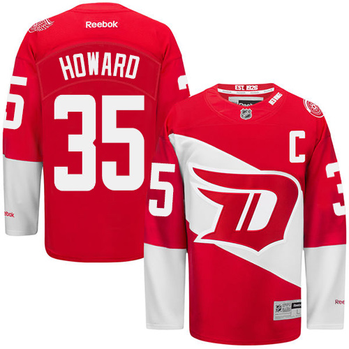 Men's Reebok Detroit Red Wings #35 Jimmy Howard Premier Red 2016 Stadium Series NHL Jersey