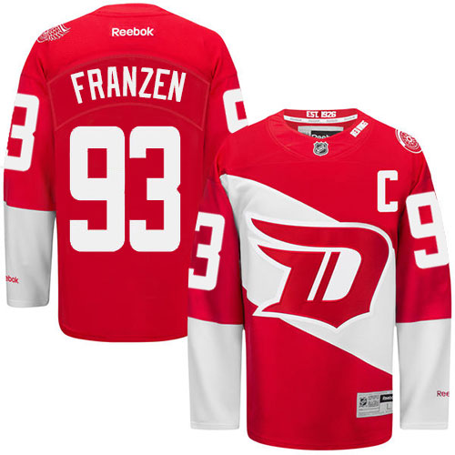 Men's Reebok Detroit Red Wings #93 Johan Franzen Authentic Red 2016 Stadium Series NHL Jersey