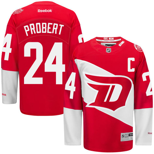 Men's Reebok Detroit Red Wings #24 Bob Probert Premier Red 2016 Stadium Series NHL Jersey