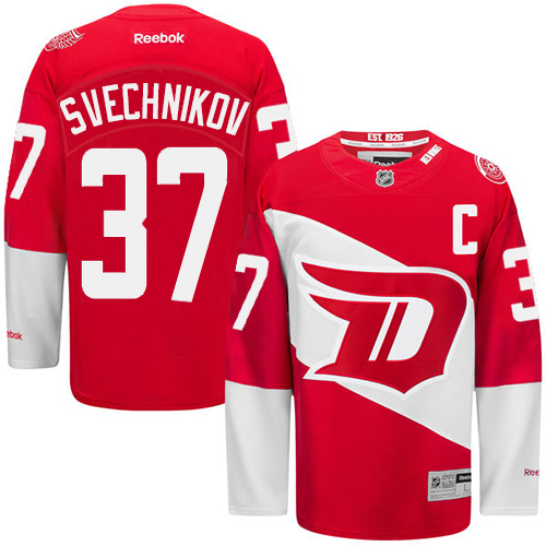 Men's Reebok Detroit Red Wings #37 Evgeny Svechnikov Premier Red 2016 Stadium Series NHL Jersey