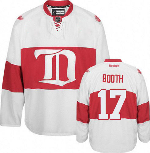Men's Reebok Detroit Red Wings #17 David Booth Authentic White Third NHL Jersey