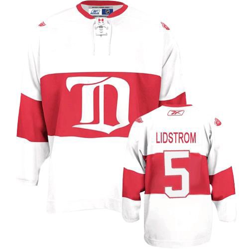 Women's Reebok Detroit Red Wings #5 Nicklas Lidstrom Premier White Third NHL Jersey