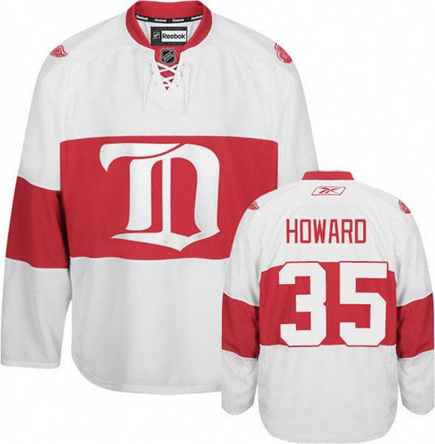 Women's Reebok Detroit Red Wings #35 Jimmy Howard Premier White Third NHL Jersey