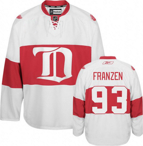 Youth Reebok Detroit Red Wings #93 Johan Franzen Premier White Third NHL Jersey