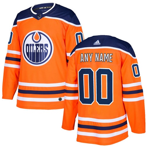 Men's Adidas Edmonton Oilers Customized Authentic Orange Home NHL Jersey