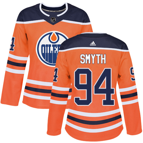 Women's Adidas Edmonton Oilers #94 Ryan Smyth Authentic Orange Home NHL Jersey