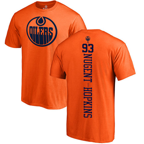 NHL Adidas Edmonton Oilers #93 Ryan Nugent-Hopkins Orange One Color Backer T-Shirt