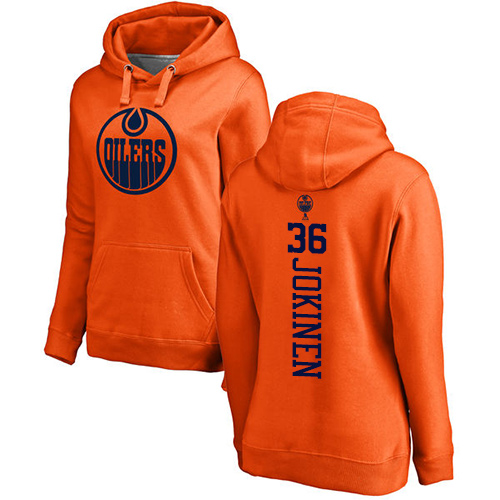 NHL Women's Adidas Edmonton Oilers #36 Jussi Jokinen Orange One Color Backer Pullover Hoodie