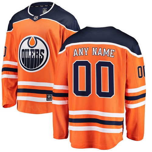 Men's Edmonton Oilers Customized Authentic Orange Home Fanatics Branded Breakaway NHL Jersey