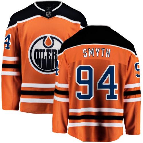 Men's Edmonton Oilers #94 Ryan Smyth Authentic Orange Home Fanatics Branded Breakaway NHL Jersey