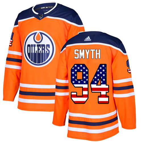 Youth Adidas Edmonton Oilers #94 Ryan Smyth Authentic Orange USA Flag Fashion NHL Jersey