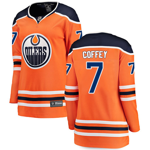 Women's Edmonton Oilers #7 Paul Coffey Authentic Orange Home Fanatics Branded Breakaway NHL Jersey