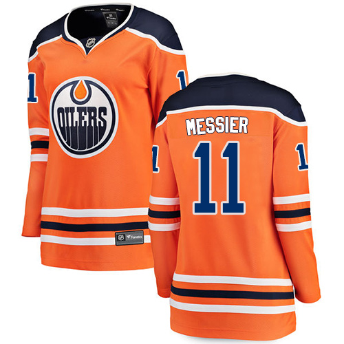 Women's Edmonton Oilers #11 Mark Messier Authentic Orange Home Fanatics Branded Breakaway NHL Jersey