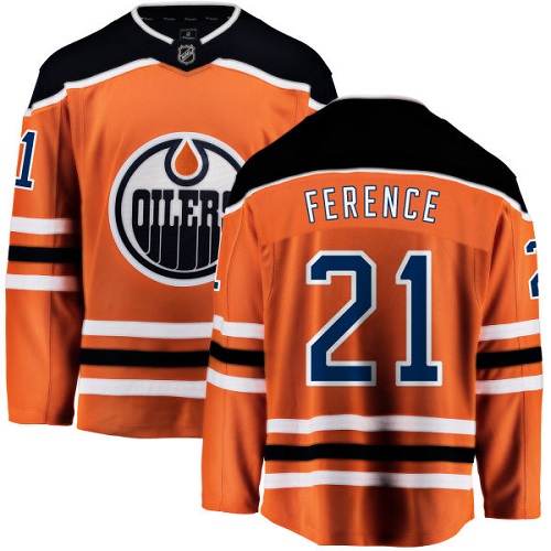 Men's Edmonton Oilers #21 Andrew Ference Authentic Orange Home Fanatics Branded Breakaway NHL Jersey