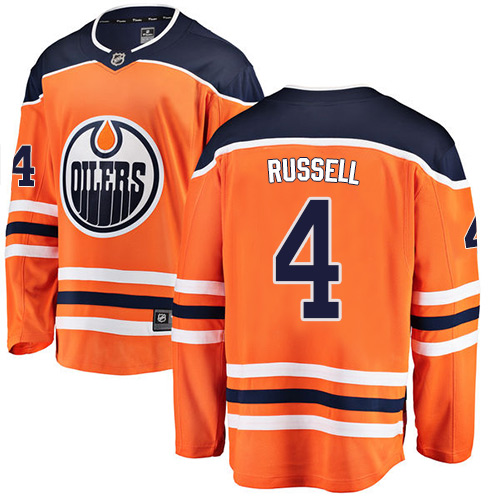 Men's Edmonton Oilers #8 Jacob Trouba Authentic Orange Home Fanatics Branded Breakaway NHL Jersey