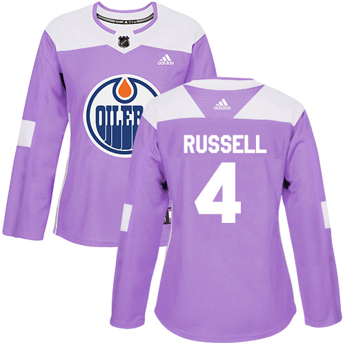 Women's Adidas Edmonton Oilers #8 Jacob Trouba Authentic Purple Fights Cancer Practice NHL Jersey