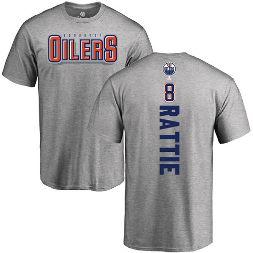 NHL Adidas Edmonton Oilers #8 Ty Rattie Ash Backer T-Shirt
