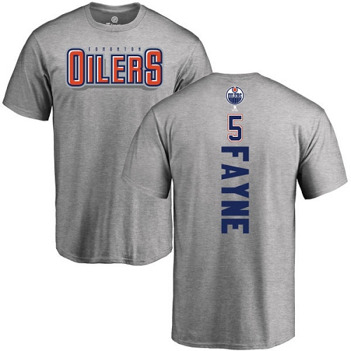 NHL Adidas Edmonton Oilers #5 Mark Fayne Ash Backer T-Shirt