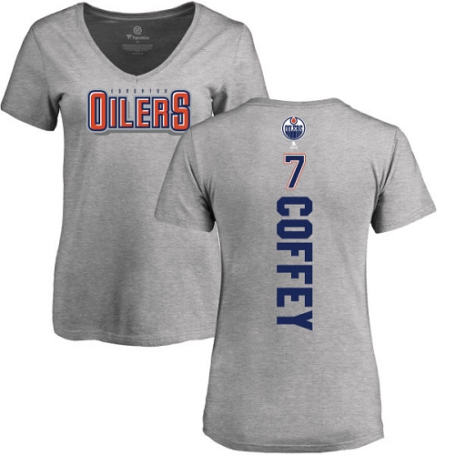 NHL Women's Adidas Edmonton Oilers #7 Paul Coffey Ash Backer T-Shirt