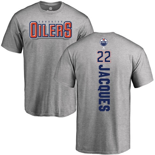 NHL Adidas Edmonton Oilers #22 Jean-Francois Jacques Ash Backer T-Shirt