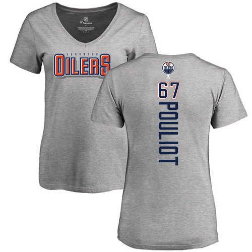 NHL Women's Adidas Edmonton Oilers #67 Benoit Pouliot Ash Backer T-Shirt