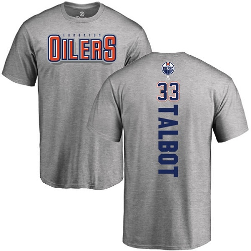 NHL Adidas Edmonton Oilers #33 Cam Talbot Ash Backer T-Shirt