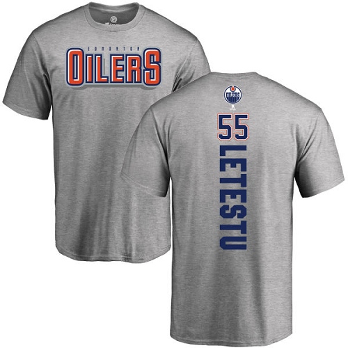 NHL Adidas Edmonton Oilers #55 Mark Letestu Ash Backer T-Shirt