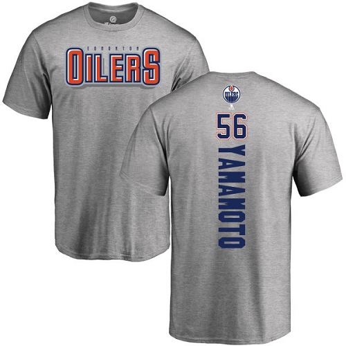 NHL Adidas Edmonton Oilers #56 Kailer Yamamoto Ash Backer T-Shirt